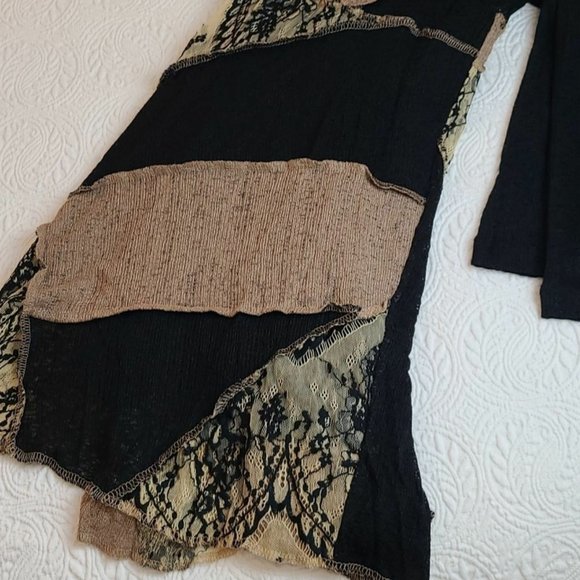 Feratelli long open lace drape cardigan XL - Picture 3 of 10